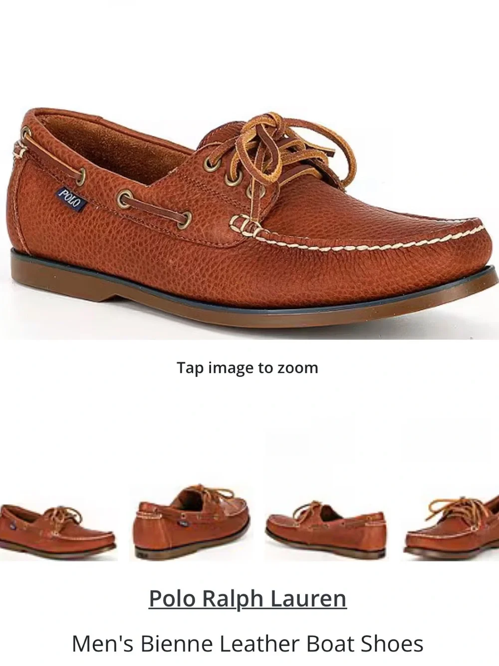 NWOT - POLO RALPH LAUREN Men's ‘Bienne’ Pebbled Leather Boat Shoes